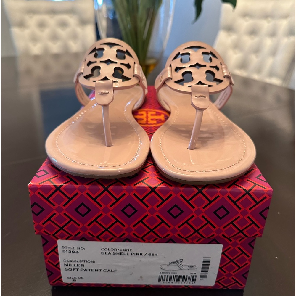 Tory Burch Miller sandal sz 8 sea shell pink